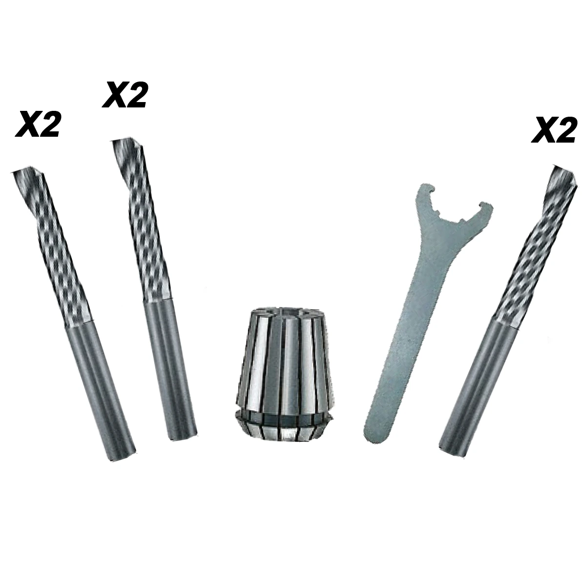 Set frese CNC per alluminio e plastica – Multi Pack 8pz